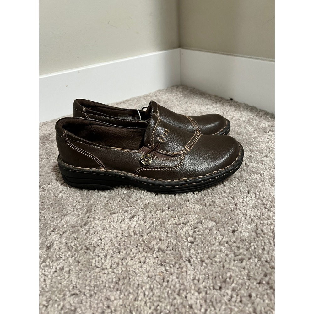 Earth Spirit Brown Leather Slip On Loafers WMES4320002 Womens 7.5
